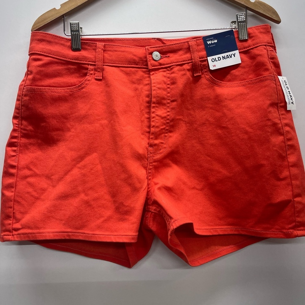 Old Navy Coral‎ Orange Jean Shorts